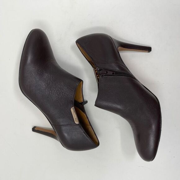 Coach Women's Seneca Heeled Ankle Booties Side Zip Brown Leather Size 7.5 B - Picture 7 of 13